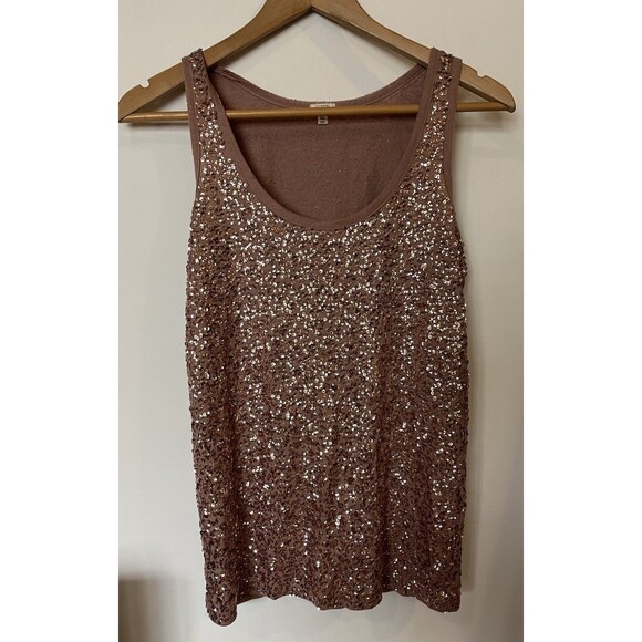 J Crew Copper/Tan Sequin Tank Top Size XS - Picture 1 of 9